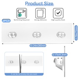 YEHOSHUN Shower Caddy Adhesive Replacement, Strong Shower Shelf Adhesive,2 Pack WaterProof Shower Adhesive Strips, Adhesive Hooks for Showers, No Drilling for Bathroom Storage Shelves and Kitchen Rack