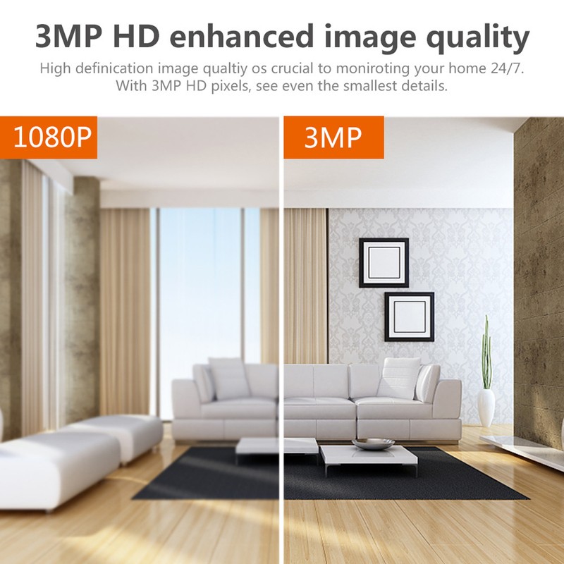 WiFi Home Security Camera 3MP IR Night Vision 360 Degree