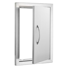 Happybuy 14x20 Inch BBQ Access Door, Stainless Steel Flush Mount Door, Outdoor Kitchen, Vertical Wall Door with Handle, for BBQ Island & Grilling Station