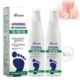 Tea Tree Oil Foot Spray - Plantar Moisturizing Deodorant for Odor Control & Dry Feet Care, Refreshing and Comfortable:_2 Counts