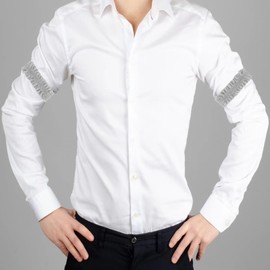 Sleeve Garters,2 Pcs Vintage Anti Slip Sleeve Arm Band Holders for 1920s Mens Costume (Gray)