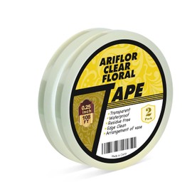 ARIFLOR ARIFLOR 2Packs Clear Floral Tape - 1/4" Wide Floral Vase Tape, Clear Waterproof Floral Tape for Fresh Flower Bouquets and Flower Arrangements Crafts (0.25inch*2Packs)