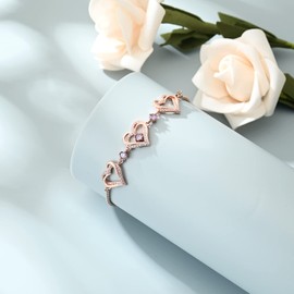 shajwo Cremation Jewelry Heart Urn Bracelet for Ashes for Women Girls Cremation Link Memorial Bracelet,Rose Gold-Purple