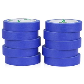 BOMEI PACK Blue Painters Tape 0.94 Inch - Paint Tape 10 Rolls x 0.94 Inch x 30 Yards - Painter's Tape Blue Masking Tape for Walls Painting, DIY Crafting, and School Projects, Total 300 Yards