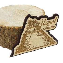 Printtoo Souvenir Uxmal Mexico Engraved Wooden Fridge Magnet Gift