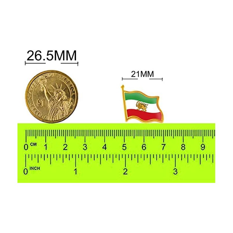 12Pcs Iran Persia Flag Lapel pins Bulk Metal Persian Iranian
