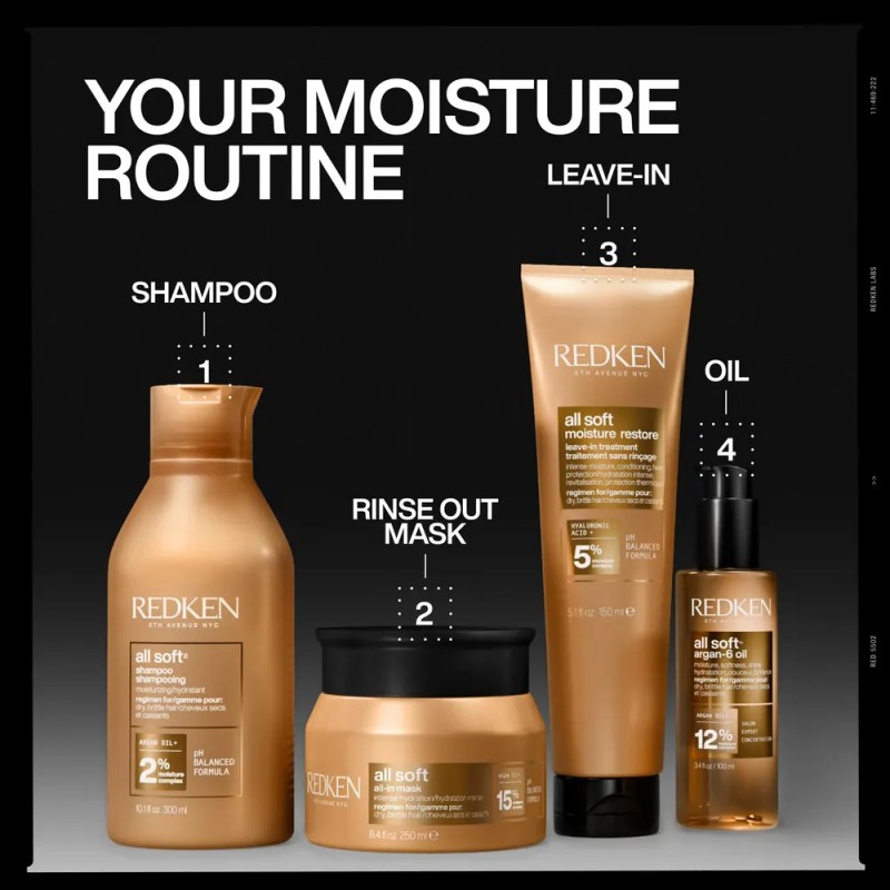 Mascarilla Capilar Redken All Soft Con Aceite De Argán, Hidr