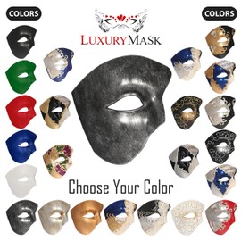 Luxury Mask Phantom Of The Opera One Eyed Masquerade Mask,One Size,Antique Black Silver