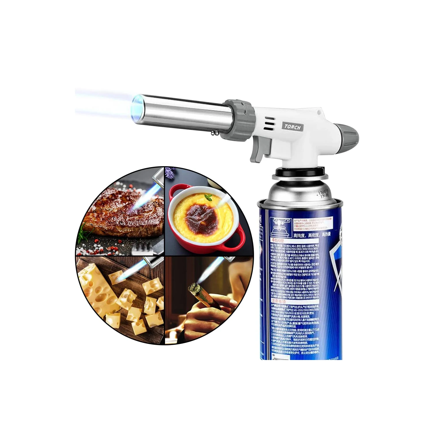 ANPTGHT Butane Torch Kitchen Blow Lighter Master Torch with Safety Lock ...