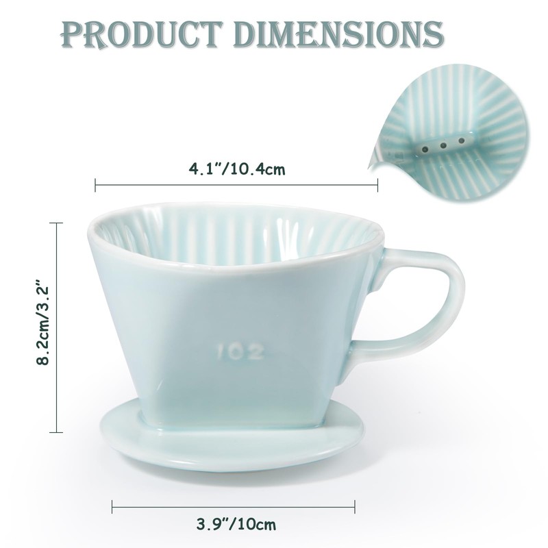 Noarixa Pour Over Coffee Dripper, Ceramic Pour Over Coffee Maker