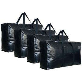 Extra Large Storage Bags, Jumbo Moving Tent Storage Bags, Waterproof Foldable Big Black XXL Duffle Bag for Travel, 42x23x13.5inch - 4PACK