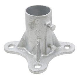 Plum Fittings 2 1/2" Posts (2 3/8" OD) Floor Flange w/ 2 Set Screws (Chain Link Fencing or Steel Round Posts)