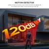 PGST Solar Motion Alarm,Outdoor Siren Detector with Flashing Light,IP65 Waterproof,Remote