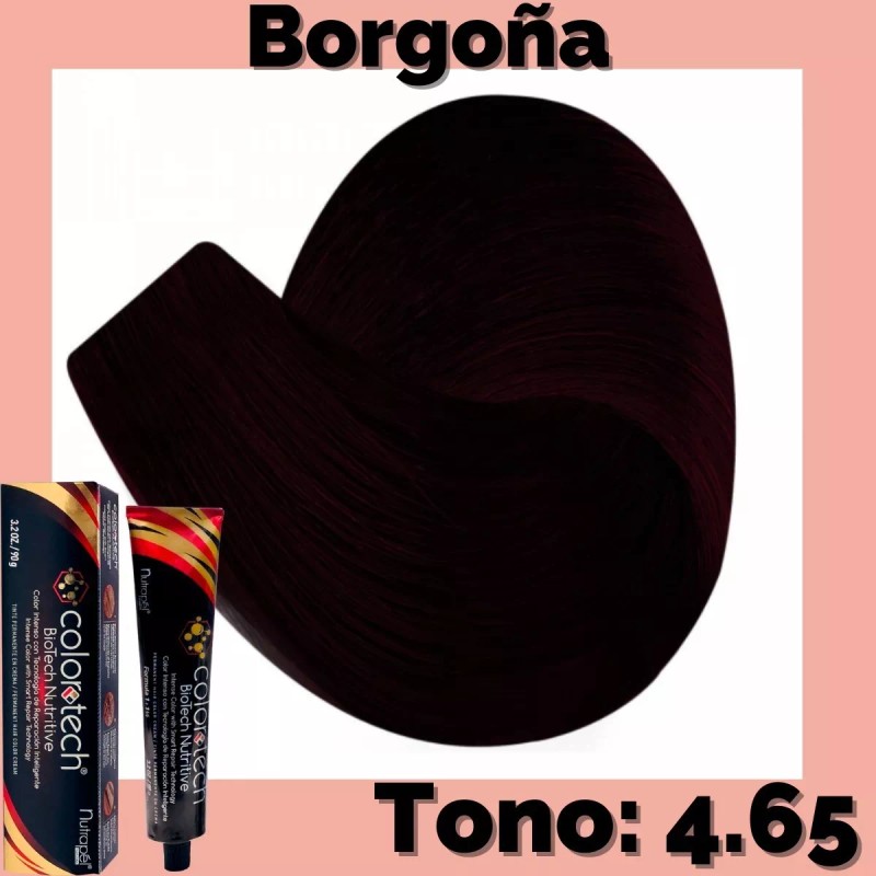 Color Tech Tinte Cabello Tono Rojo 4.65 Castaño Rojizo Caoba