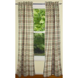 Primitive Home Decors Macintosh 72" x 84" Lined Plaid Cotton Drapery Panels