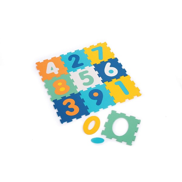 LUDI - 10 foam tiles with numbers pattern - Floor mat - Giant puzzle - 10 elements to learn to count - from 10 months