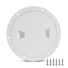 Xztrdi Boat-Ready White Round Non-Slip Inspection Hatches - Sizes 6" with Detachable Cover - ABS Plastic Screw Out Access Hatch Cover for Kayak, Yacht, Marine Accessories