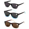 V.W.E. 3 Pairs Men Women Bifocal Rectangular Lightweight Reading Sunglasses