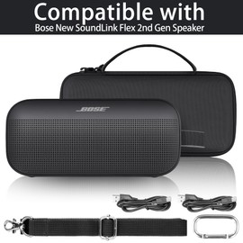 co2CREA co2CREA Hard Travel Case Replacement for Bose New SoundLink Flex 2nd Gen/Bose SoundLink Flex Bluetooth Portable Speaker (Black Case)