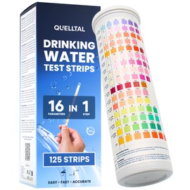 Quelltal 16-in-1 Water Test Strips - 125 Pieces for pH, Water Hardness, Chlorine, Lead, Nitrate, Fluoride - Fast & Precise Analysis for Drinking Water, Pool & Aquarium