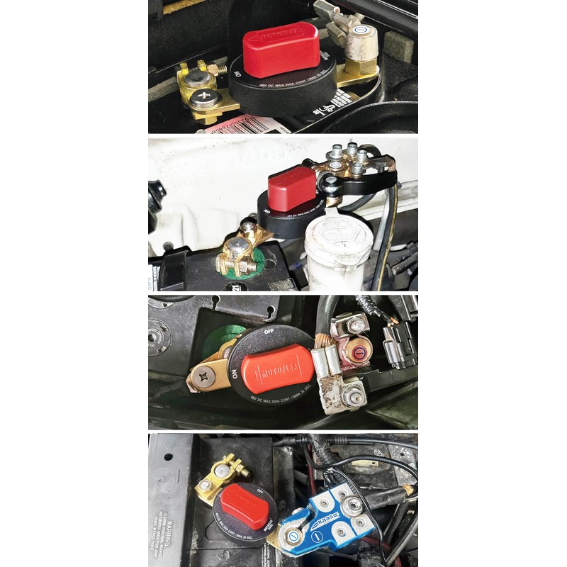 MOTOFLEX Battery Disconnect Switch 12V-48V Top Post Battery Quick Disconnect,