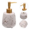 Ipetboom Ceramic Soap Dispenser with Pump Reusable Gray Marble Lotion