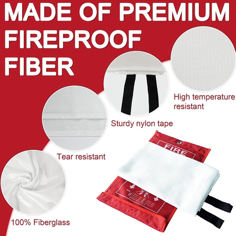 Pack of 4 Fire Blanket – Kitchen Fire Blanket Large