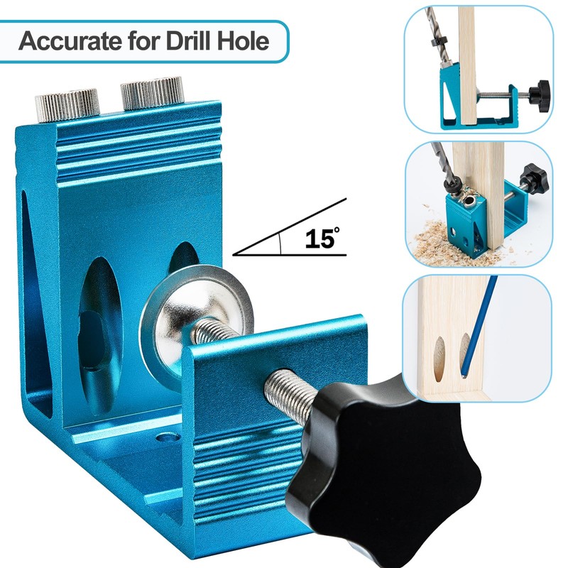 Pocket Hole Jig Kit with Drill Guide Joint Pocket Hole