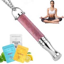 Anxiety Breathing Necklace with Resistance,Flavoured Air Breathlace with Filter, Natural Essential Oil Breath Quitgo Breathing Necklace, Stress Relief Breathlace
