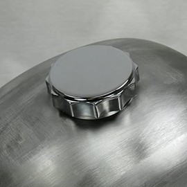 Early "CAM" Bayonet style 1936-1982 FL FX XL Harley Chrome NON-Vented Motorcycle Gas Tank Cap - Scalloped Style - Chopper Bobber Cafe Racer