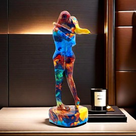 SHTWX 10.5 Inch Couple Sweethearts Lover Hug Kissing Statue Figurine Sculpture Resin Collectible Gifts for Office Home Decor Desk Accessories Decoration Figurines (Multicolor)