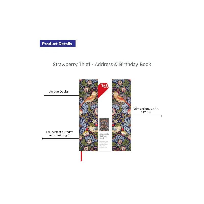 Address & Birthday Book - Strawberry Thief Design