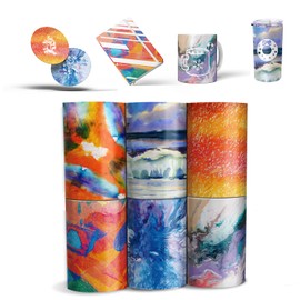 Sublimation Transfer Ink Sheets-Transfer Paper for Heat Press Machine,Watercolor Transfer Paper for T Shirts,Tumblers,8 PCS 4.5x12Inch