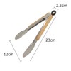 SD-TG09 Outdoor BBQ Tongs, Wood Grip, Stainless Steel, Includes Stopper,