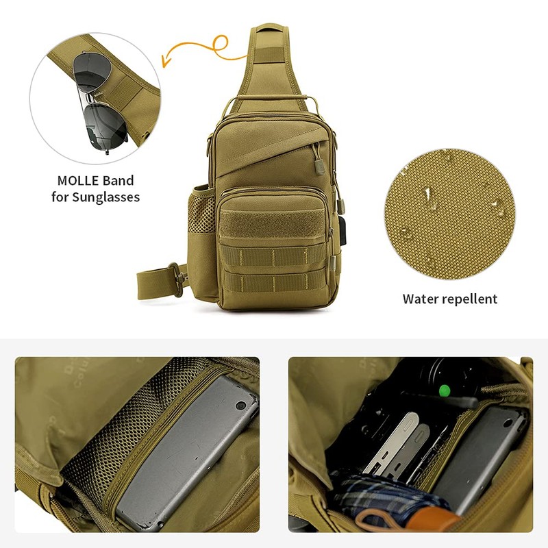 Huntvp Tactical Molle Chest Sling Pack Daypack Backpack Crossbody Bag