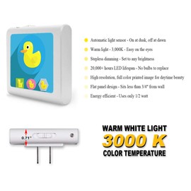 Plug in Dimmable LED Night Light with Dusk to Dawn Auto Sensor, Adjustable Brightness, Warm Light, Auto On-Off Nightlight for Bathroom, Hallway, Nursery, Bedrooms - Rubber Ducks