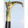 Antique 37 inches Vintage Solid Brass cat Head Handle for