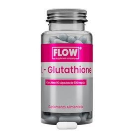 L-Glutathione + Vitamina C - 90 Cápsulas 500 mg - Suplemento Alimenticio Sin Azúcar y Sin Gluten - Flow Supplements