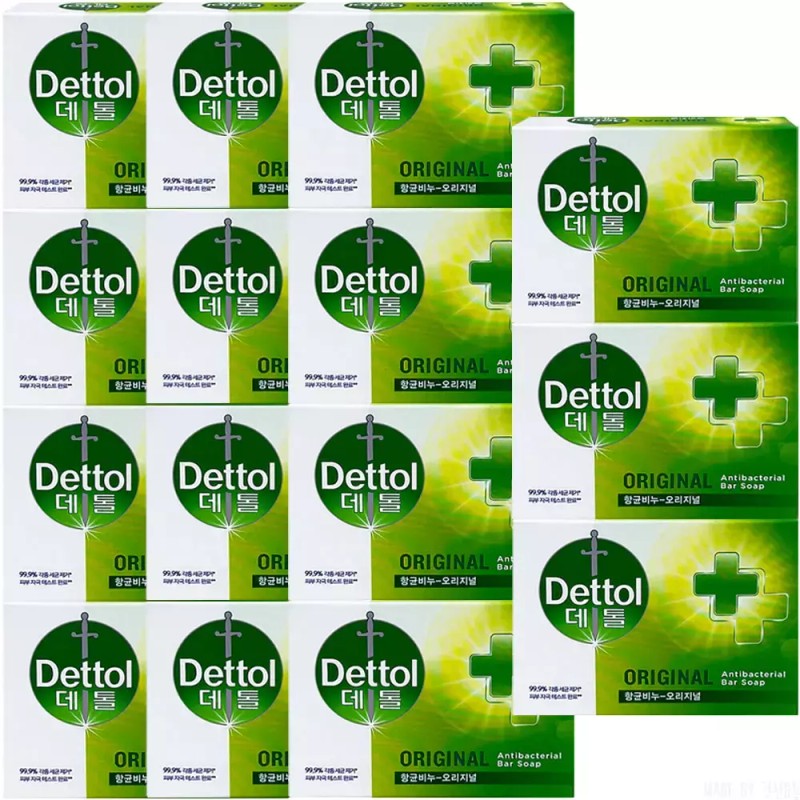 Dettol 데톨 항균 비누 오리지널 100g 15개 [식물나라 히노끼 비누