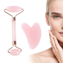 Guasha Aus Jade Stein, Jade Roller Gesicht, Jade Roller & Gua Sha Stein, Gesichtsroller Massagegerät, Natürlicher Jade Massageroller, Gua Sha Stein Und Gesichtsroller, Gesichtsroller Aus Jade Stein