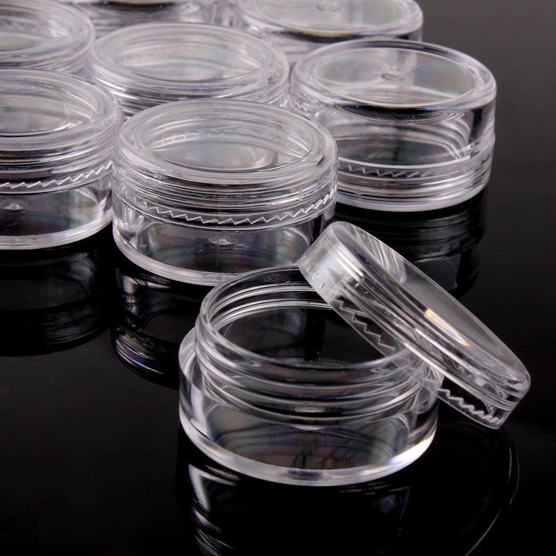 Nsstar 50 PCS Empty Clear Plastic Cosmetic Containers Jars Pot