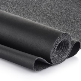 2 Yards Marine Vinyl Fabric, Upholstery Faux Leather, Soft Waterproof Synthetic Material for Outdoor Boat Automotive, Car Seats, Upholstery Crafts, DIY Sewing, Sofa 54" x 72" (Black_Elastic Effect)