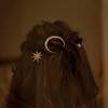 Matomtak 星 月 ヘアクリップ 3本 おしゃれ ラインストーン ヘアピン ゴールド スリーピン
