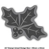 'Holly Leaves & Berries' Rubber Stamp - Unmounted Design for