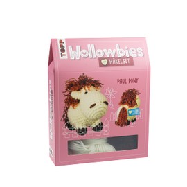 Wollowbies Pony Crochet Set: Instructions and Material for a Pony to Crochet Yourself. With Wooden Button and Fabric Labels for Customising. Finished Model Approx. 14 cm