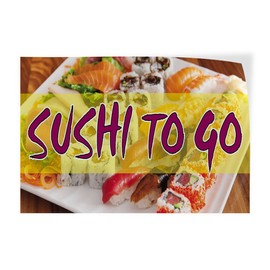 Decal Stickers Multiple Sizes Sushi to Go Outdoor Advertising Printing Industrial Vinyl Safety Sign Label Restaurant & Food 7x5Inches
