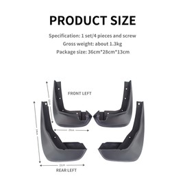 ontto Mud Splash Guards Compatible with Honda Crosstour 2011-2013 Fender Flares with Hardware Front and Rear,ABS Plastic Mud Flaps 4PCS Mudguard Tire Protector