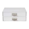 Bigso Birger 2-Drawer Fiberboard Label Frame Document Letter Box, 5.7