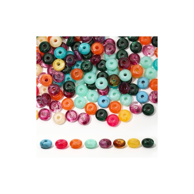 FIRAZIO 100pcs Chunky Beads Bulk 18mm Acrylic Abacus Resin Bead