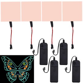 Ygmylandbb Electroluminescent Panels, EL Panels light, EL Sheets 10 cm x 10 cm (3.93" x 3.93") ON/Slow Flash/Fast Flash, White, 4Pack